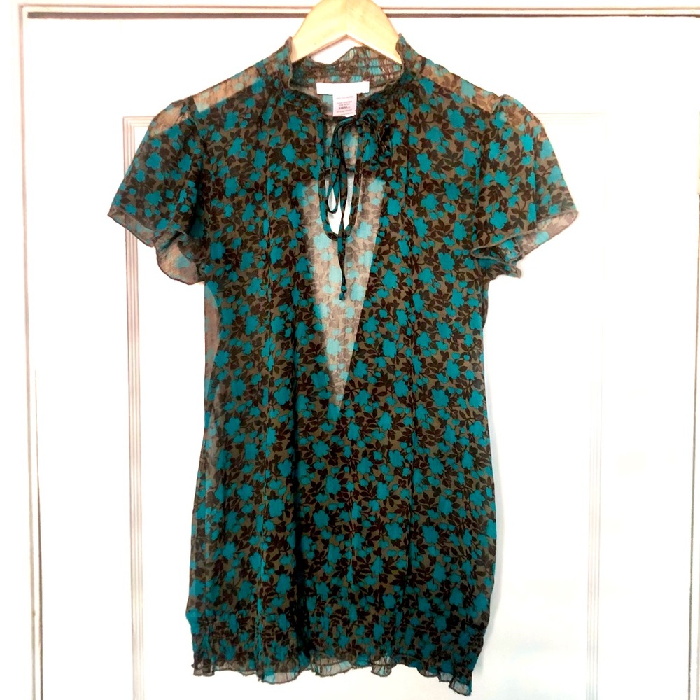 Sheer floral top- small